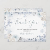 ウィンタースノー・イン・ラブ スノーフレーク ブライダルシャワー サンキューカード (正面/裏面)