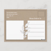 ウィンタースパローアイレックスベリー枝ウッドランドシーン ポストカード (裏面)