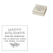 ウィンタースプリングハッピーホリデーズネーム&差出人住所 ラバースタンプ (押印)