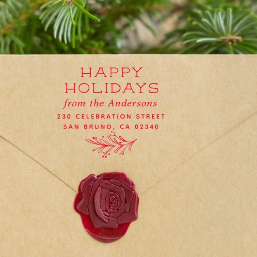 ウィンタースプリングハッピーホリデーズネーム&差出人住所 ラバースタンプ