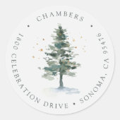 ウィンタースプレンダークリスマスツリー差出人住所 ラウンドシール (正面)