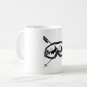ウィンタースポーツおもしろいスノーボーディングゴーグルスキー旅行 コーヒーマグカップ (正面左)