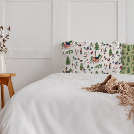 ウィンタースポーツのスキーの景観オールオーバープリント 枕カバー