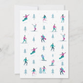 ウィンタースポーツの誕生日ガールズスキー・スノーボード 招待状 (裏面)