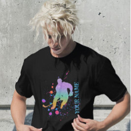 ウィンタースポーツアイスホッケープレーヤーコーチのグラデーション Tシャツ