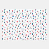 ウィンタースポーツスキーのスノーボードパターン ラッピングペーパーシート (正面2)