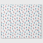 ウィンタースポーツスキーのスノーボードパターン ラッピングペーパー (フラット)
