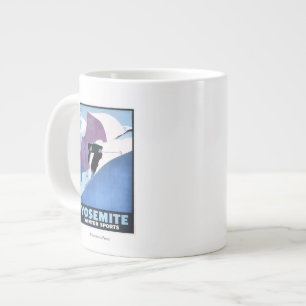 ウィンタースポーツスキーの宣伝ポスター ジャンボコーヒーマグカップ