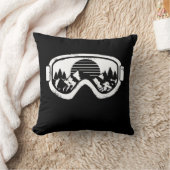 ウィンタースポーツスキースノーボード雪景色ゴーグル クッション (ブランケット)