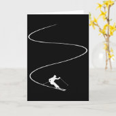 ウィンタースポーツスキー休暇 - スキースロープスキー カード (黄色い花)