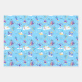 ウィンタースポーツスケートで滑るスキースノーボーディングパターン ラッピングペーパーシート (正面3)