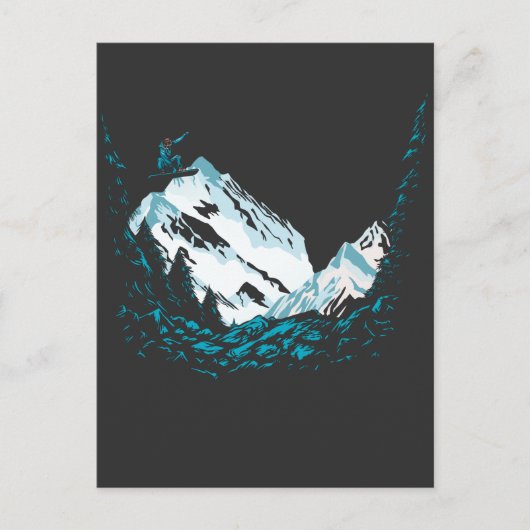 ウィンタースポーツスノーボードスノーマウンテンスノーボード ポストカード (正面)
