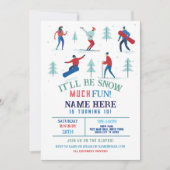 ウィンタースポーツバースデーパーティースキースノーボード 招待状 (正面)