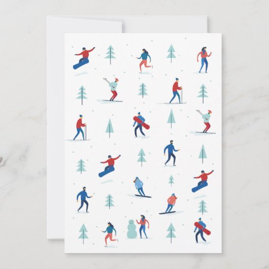 ウィンタースポーツバースデーパーティースキースノーボード 招待状 (裏面)