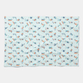 ウィンタースポーツパターン キッチンタオル (横)