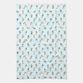 ウィンタースポーツパターン キッチンタオル (縦)