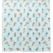 ウィンタースポーツパターン シャワーカーテン (正面)