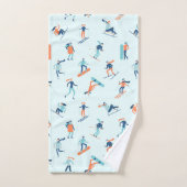 ウィンタースポーツパターン バスタオルセット (ハンドタオル)