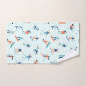 ウィンタースポーツパターン バスタオルセット (ハンドタオル)