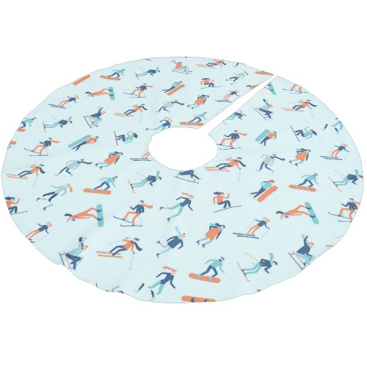 ウィンタースポーツパターン ブラッシュドポリエステルツリースカート (アングル)