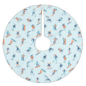 ウィンタースポーツパターン ブラッシュドポリエステルツリースカート (正面)