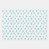 ウィンタースポーツパターン ラッピングペーパーシート (正面2)