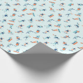 ウィンタースポーツパターン ラッピングペーパー (角)