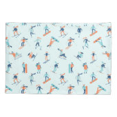 ウィンタースポーツパターン 枕カバー (裏面-左)