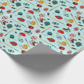 ウィンタースポーツホッケープレーヤー機器ギアパターン ラッピングペーパー (角)