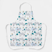 ウィンタースポーツホリデーおもしろいパターン エプロン (正面)