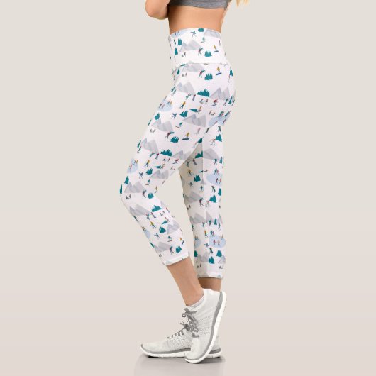 ウィンタースポーツホリデーおもしろいパターン カプリレギンス (左)