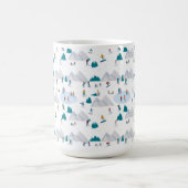 ウィンタースポーツホリデーおもしろいパターン コーヒーマグカップ (中央)