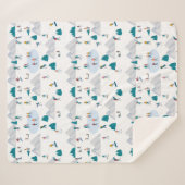 ウィンタースポーツホリデーおもしろいパターン シェルパブランケット (正面(横))