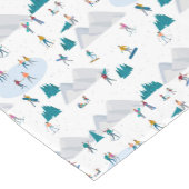 ウィンタースポーツホリデーおもしろいパターン ショートテーブルランナー (コーナー)