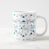 ウィンタースポーツホリデーおもしろいパターン ジャンボコーヒーマグカップ (右)