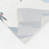 ウィンタースポーツホリデーおもしろいパターン フリースブランケット (角)