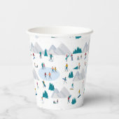 ウィンタースポーツホリデーおもしろいパターン 紙コップ (裏面)