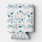 ウィンタースポーツホリデーおもしろいパターン 缶クーラー (裏面)