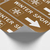 ウィンタースポーツロードサインラッピング紙 ラッピングペーパー