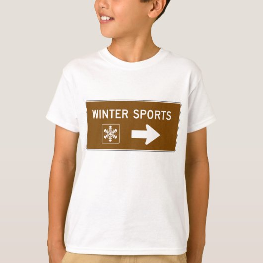ウィンタースポーツロードサインTシャツ Tシャツ (正面)