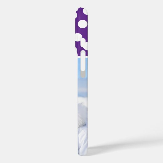 ウィンタースポーツ王室のフォトパープルホワイト水玉模様 Case-Mate iPhoneケース (裏面 / 左)