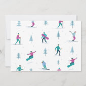 ウィンタースポーツ誕生日ガールズスキースノーボードフォト 招待状 (裏面)