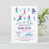 ウィンタースポーツ誕生日ガールズスキースノーボード 招待状 (スタンド正面)