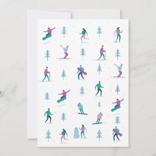 ウィンタースポーツ誕生日ガールズスキースノーボード 招待状 (裏面)