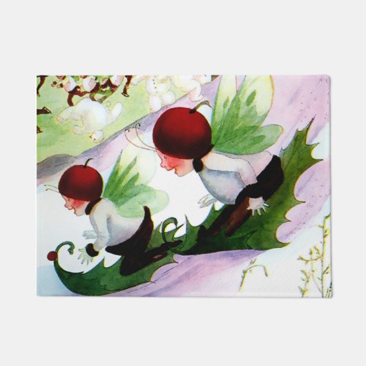 「ウィンタースポーツ」フェアリーアートM T Ross ドアマット (正面)