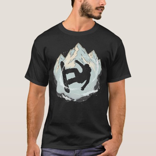 ウィンタースポーツ メンズ スノーボード スキー Tシャツ (正面)