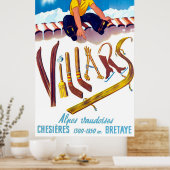 ウィンタースポーツinビラース，スイス，ヴィンテージ ポスター (キッチン)