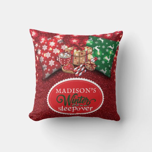 ウィンタースリープオーバーバースデーパジャマパーティー クッション (正面)