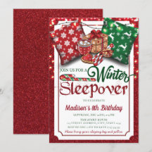 ウィンタースリープオーバーバースデーパーティーレッドグリッター