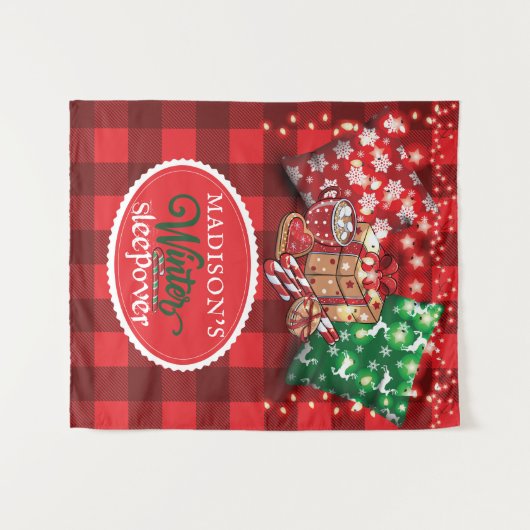 ウィンタースリープオーバーパーティー 個人用 タペストリー (正面(横))